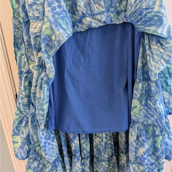 Jones New York Tiered Tie Dye Bohemian Maxi Skirt 4 Blue - Picture 4 of 10